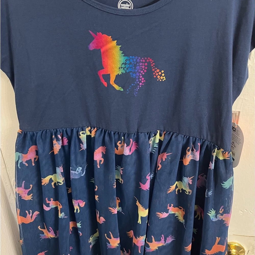 Wonder Nation Navy Unicorn Dress